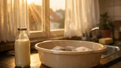 Weiße Gardinen wieder strahlend: der sanfte Buttermilch-Trick gegen Grauschleier