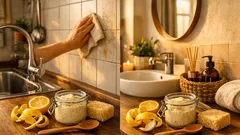 Zitronenschale und Mehl: So machst du eine wirksame Putzpaste für Küche und Bad