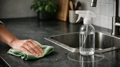 Küchenarbeitsplatte mit weißem Essig reinigen: so klappt’s ohne Streifen und Geruch